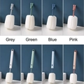 Ophangbare sponsflesborstels in grijs, groen, blauw en roze met lange steel - Bekerborstel / Roze