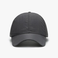 Dark grey quick-dry perforated baseball cap with breathable laser-cut vents for sports - Dark Gray