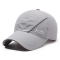 Berretto da baseball sportivo in mesh grigio chiaro traspirante con scritte laterali - Regolabile / Grigio chiaro