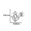 Silver heart geometric cartilage stud with marquise cubic zirconia 0.81x0.68cm - Heart Style(2605-6#) / Silver