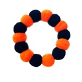 Detail of Halloween pet collar with fluffy orange and black pom-poms for cats and dogs - No Bell / S(30cm)