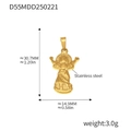 Gold plated stainless steel religious charm pendant with 30.7mm height measurements - Holy Infant Figure Style (D55)