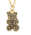 Exquisite golden bear pendant set with sparkling black zircons for elegant jewelry - Gold-Black Zircon