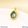 Water drop birthstone pendant in light blue with hammered gold finish 12x7mm - Teal Style (KLJ10220-ZLA)