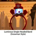 Light-up Christmas headband featuring a red hat snowman on a flexible festive frame - LED Single (Snowman)
