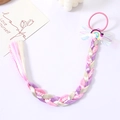 Children gradient hair braid rope cute rainbow bow hair tie sweet headwear accessories - 8# Transparent Rainbow Bow