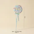 Blue Christmas candy cane ornament with sprinkles, blue ribbon and striped pole - #17 Medium Blue Lollipop