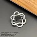 Silver retro snake brooch with black eyes in circular design made of alloy material - Silver Snake (XZ24236)