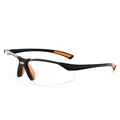 Sportieve veiligheidsbril met zwart-oranje montuur en heldere anti-UV glazen - Zwart Frame Heldere Lenzen