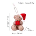 Brauner Weihnachts-Plüschbär mit roter Mütze und Geschenk, 11cm Festtagsdekoration - Khaki Bär Mit Geschenkbox / Khaki