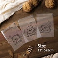 Niedliche Cartoon-Tier-Gebäcktüten mattiert transparent 13x16+3cm für Brotverpackungen - 13*16+3cm (100 Stück)