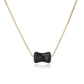 Collier pour femme avec pendentif rectangulaire en pierre de sable bleu et chaîne dorée - Pierre de Sable Bleue