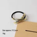 Minimalist gold geometric metal hair tie with black elastic band, size 5x2.5cm 10g - Cross Gold