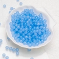 6mm light blue frosted glass beads for DIY jewelry making in a shell-shaped tray - Sea Blue Chalcedony Beads (6mm)