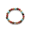 Mixed natural stone beaded bracelet with tiger eye, turquoise and red jasper beads - 369-Multi Natural Stone