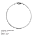 Minimalist silver flat snake chain bracelet in 2mm stainless steel with lobster clasp - 2mm-18cm (33113) / Steel