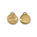 Detailed macro view of gold Libra zodiac pendant with constellation and star map engraving - Libra