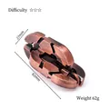 Casse-tête mécanique en alliage de bronze, 62x27mm, niveau de difficulté de 3 étoiles - Paire