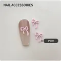 Pink ribbon bow nail art charms 6x9mm 3D DIY manicure accessories for decoration - Small-Light Pink