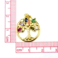 Ciondolo Albero della Vita dorato con zirconi colorati e scala graduata da 2,5 cm - #1 Albero della Vita