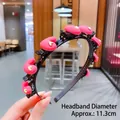 Diadema negra con pinzas de corazón rosa para niñas diámetro aprox. 11,3 cm - Corazón Rosa Fucsia
