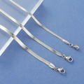 Three widths of silver stainless steel flat snake chain necklaces with lobster clasps - 3mmx16+5cm / Steel