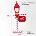 Lampione decorativo natalizio bianco e rosso 52cm con fiocco e scritta Merry Christmas - Lampione Con Luce