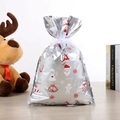 Sacchetto regalo di Natale in alluminio argento con Babbo Natale e coulisse bianca - 29*43 Argento Pregiato