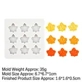 Mini stampo in silicone a 9 cavità a foglia d'acero per ceralacca, cioccolato e fondant - 4# Grigio - Foglia di Acero a 9 Fori (B672)