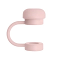 Pink peach blossom silicone straw cover cap for 10mm tumblers on a white background - Crystal Pink