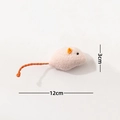 Pink plush mouse cat toy with orange ears and 12cm rope tail for kittens - No. 7 Catnip Mouse