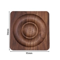 Macro detail of square black walnut jewelry tray featuring 95mm wood grain grooves - Black Walnut / Square