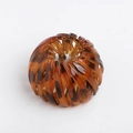 Matte bird nest hair ring in tortoise shell pattern leopard print resin hair clip - Glossy Light Coffee