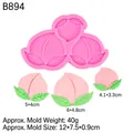 Moule en silicone pêche rose pour décoration de gâteau fondant et chocolat en 3 tailles - 7# Rose (B894)