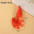 Portachiavi gamberetto cotto realistico con peso di 56,5g e altezza di 11cm - Stile senza clip / Gambero dei ghiacci artici (rosso)