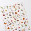 5D embossed nail art stickers featuring Mid-Autumn rabbits and mooncakes with gold accents - TS-3790 Mid-Autumn Night - New Emboss