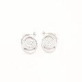Minimalistische silberne Spiralohrringe aus Edelstahl mit strukturiertem Wirbeldesign - Silber