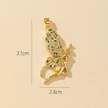 Detailed view of golden fairy pendant with colorful zircons and 3.5cm x 2.6cm dimensions - M-Butterfly Fairy (White Zirconia)