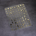 Gouden nagelstickers met sterren en maan en metallische hemelse ontwerpen in model M-D55 - M055-Goud