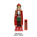 35cm Walnuss-Nussknacker-König mit rotem Umhang und Countdown-Kalender Holzfigur - Z3519 Kalender Umhang König / 35cm