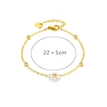 Bracciale floreale con perle dorate con catena 22+5cm e chiusura a moschettone - Cavigliera Margherita di Perle