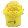 Yellow lemon cupcake scented butter slime in clear jar with sprinkles toy for kids - Yellow Lemon