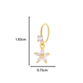 Gold star and round zircon pendant piercing ring with precise 1.83cm height dimensions - 21# Golden