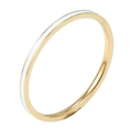 Minimalist 0.7mm thin gold titanium steel ring with white enamel finish inlay - White Enamel Inlay