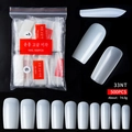 500 stuks halfitransparante witte nepnagels in kistvorm in 10 verschillende maten - Stijl 33 / 500 Stuks / Natuurlijke Kleur