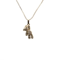 Goldene Bären-Halskette mit schwarz-weißen Zirkonia-Steinen und Venezianerkette - Schwarz-weißer kletternder Bär