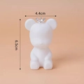 Miniature white bear cake topper with silver crown, height 6.5cm, width 4.4cm - White Plastic Crown Bear Ornament