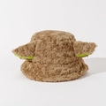 Brown plush bucket hat with large green-lined ears in a cute cartoon creature design - Adult Size (56-58cm) / Khaki
