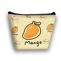 Portable makeup bag for girls featuring fresh mango print and secure zipper closure - Mango