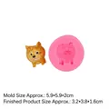 Moule en silicone rose pour chien Shiba Inu avec figurine finie de chiot 3,2x3,8 cm - 3# 15-510 Rose